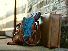 suitcase, leather suitcase, old suitcase